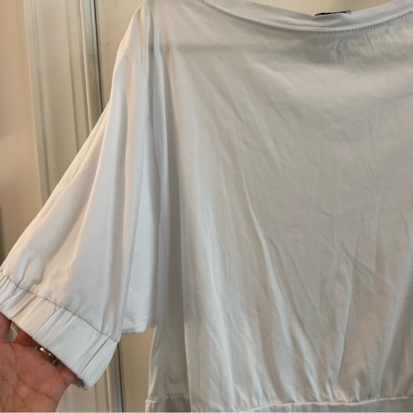 Anthropologie postmark white half sleeve oversized cropped top size small - Picture 7 of 11